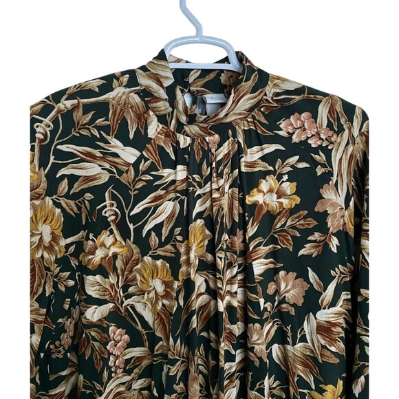 H&M Green Floral Baby Doll Dress Tunic - Picture 3 of 7